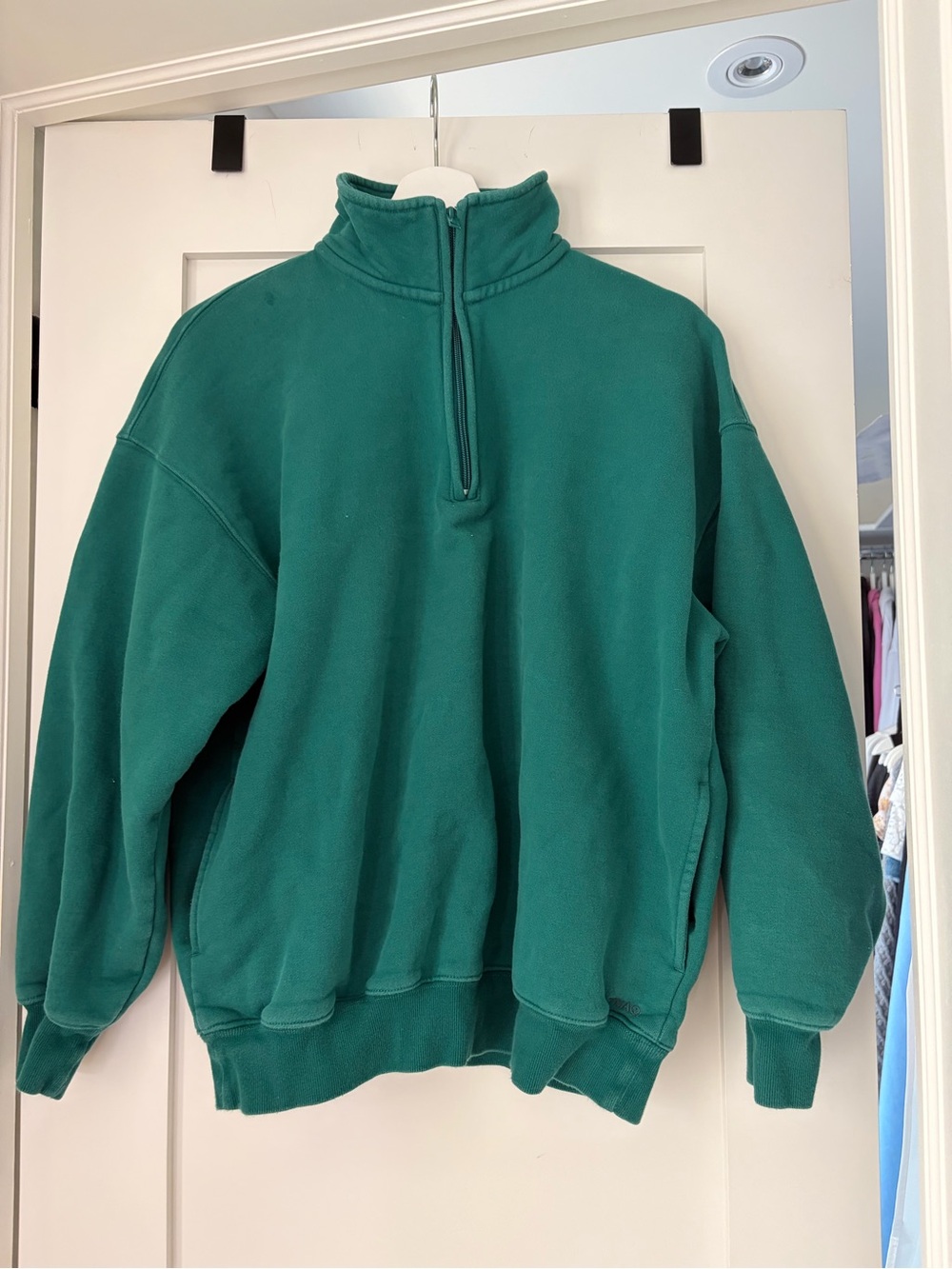Aritzia Women's Quarter-Zip Pullover - Teal Green